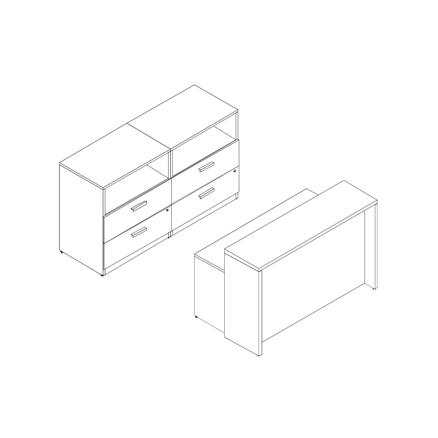 M-Brace Reception Desk with Storage