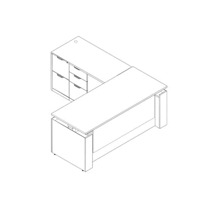 Office Source:  L-Shaped Height Adjustable Desk