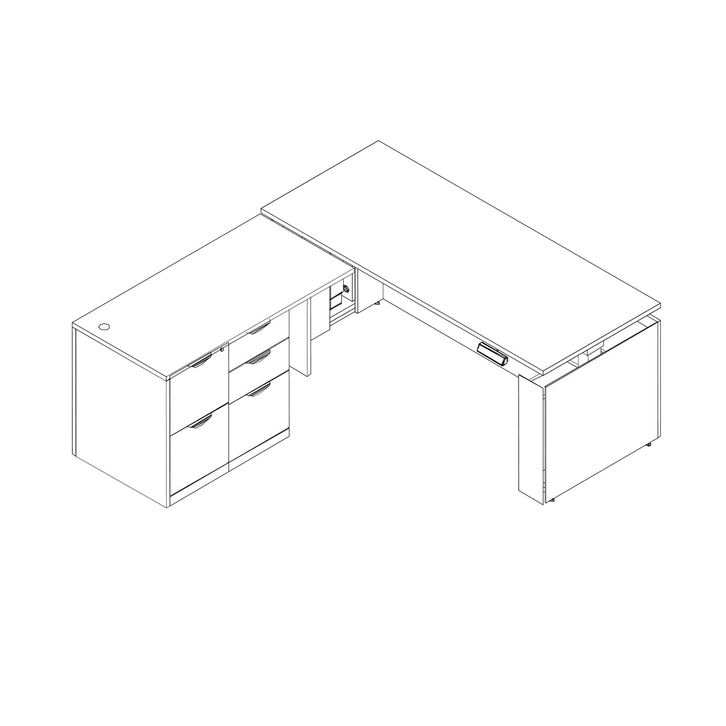Office Source:  L-Shaped Height Adjustable Desk